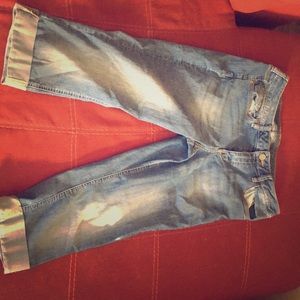 Cropped denim jeans